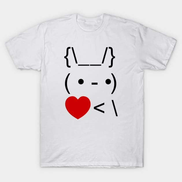 ASCII Text Art Bunny Rabbit Take Heart Back T-Shirt by tinybiscuits